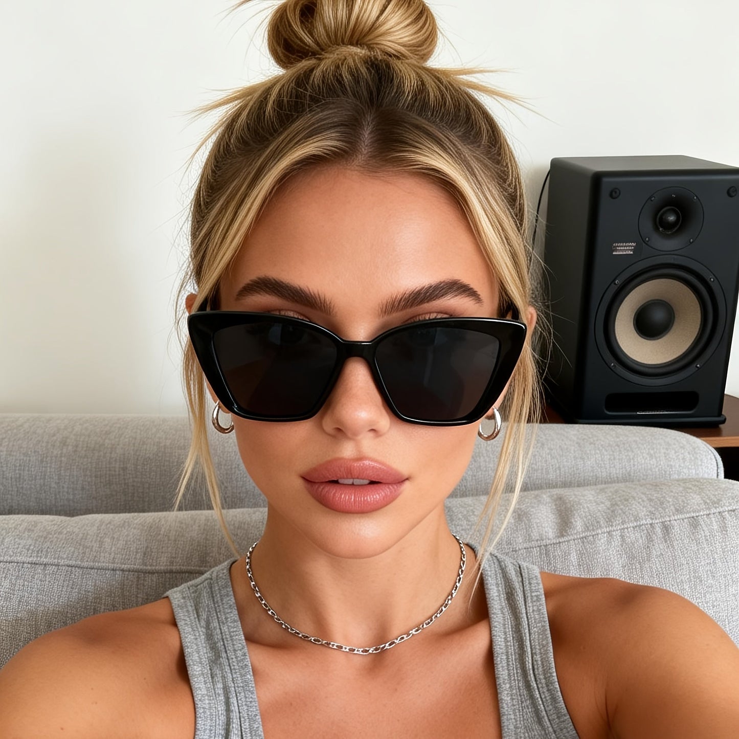 Occhiali da sole Cat-Eye UV400 con ampia montatura per donne – Occhiali oversize classici
