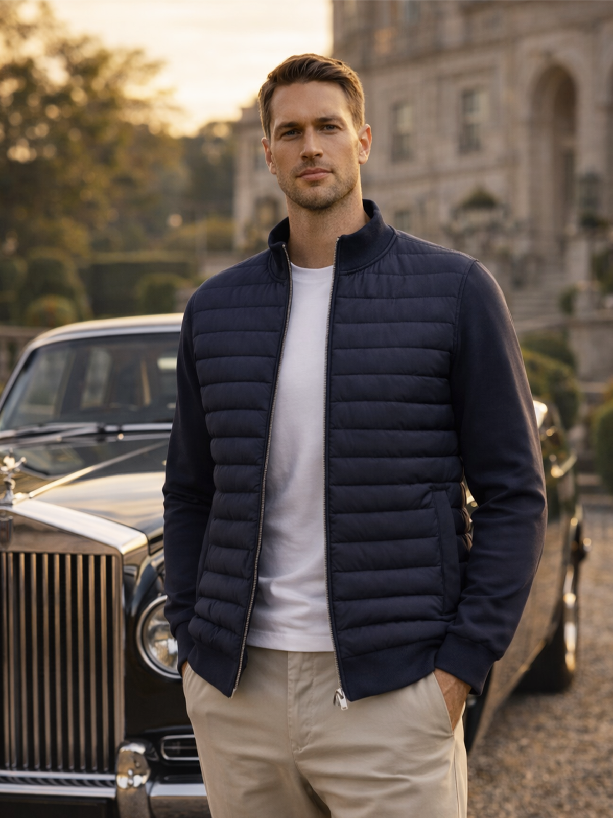 Giacca leggera da uomo imbottita con zip – Giacca moderna per la transizione, traspirante e stilosa