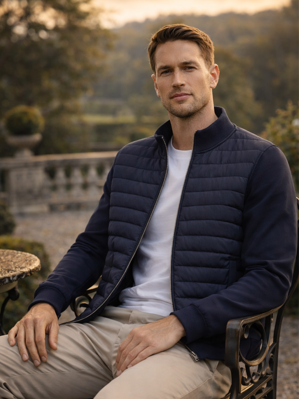 Giacca leggera da uomo imbottita con zip – Giacca moderna per la transizione, traspirante e stilosa