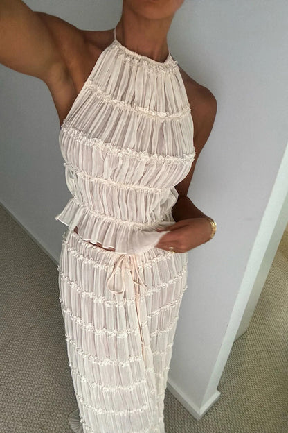 Paloma - Top Trasparente Arricciato con Maxi-Gonna