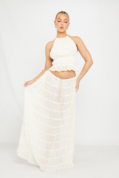 Paloma - Top Trasparente Arricciato con Maxi-Gonna