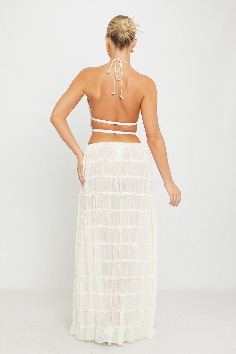 Paloma - Top Trasparente Arricciato con Maxi-Gonna
