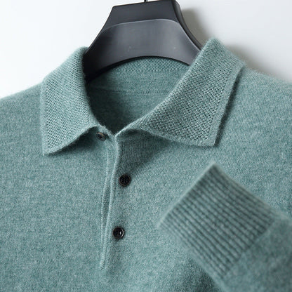 Lazare - Polo Elegante e Morbido in Cashmere con Maniche Lunghe per Uomo