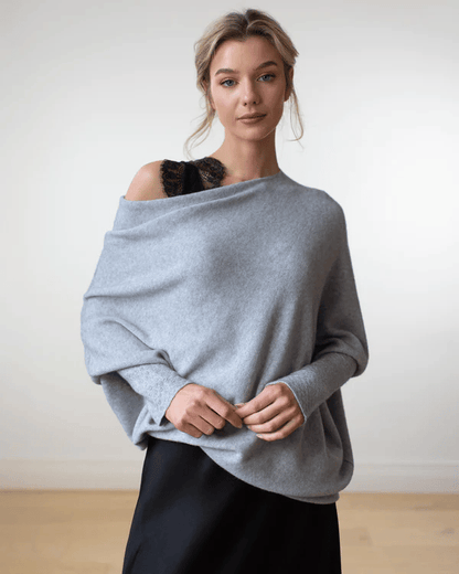 Rosalie - Maglione oversize lussuoso in cashmere con spalle scoperte per la primavera