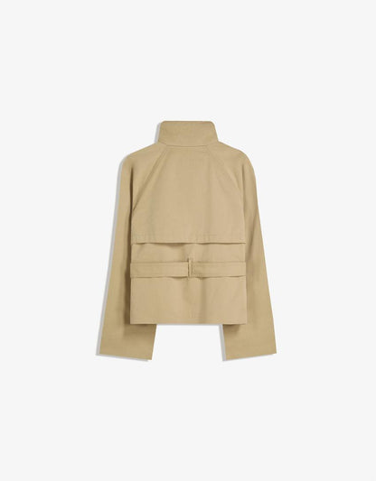 Elvire - Trench corto primaverile alla moda per donne, con bottoni e cintura in vita