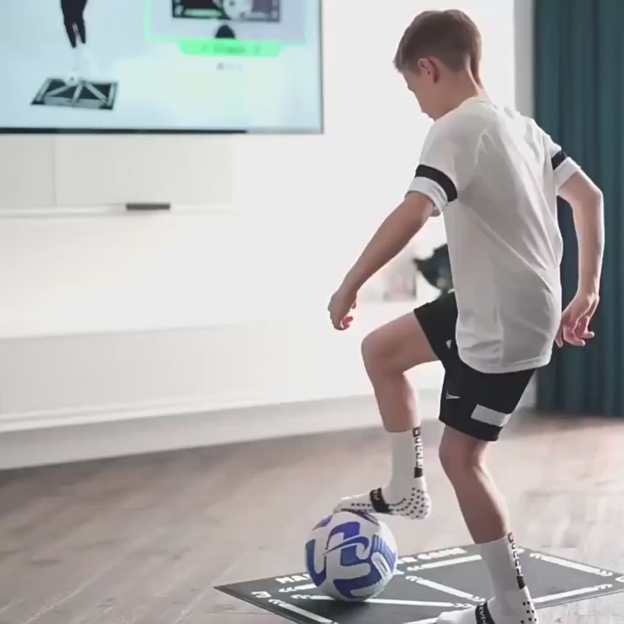 Trainix - Tappeto da allenamento professionale per calcio e programma di allenamento video interattivo