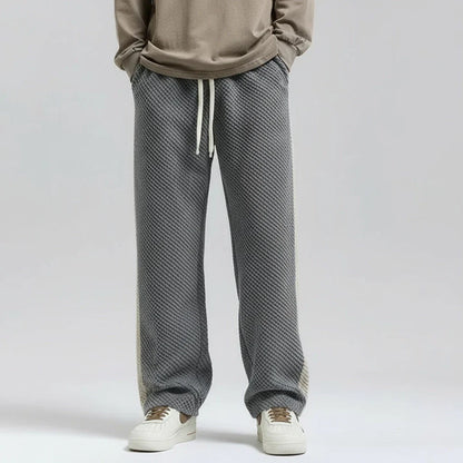 Pantaloni da jogging casual per uomo con strisce laterali – Comodi pantaloni da tempo libero con cordino