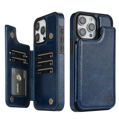 Magnoria - Borsa in pelle di lusso per smartphone con scomparti per carte, area foto e chiusura magnetica
