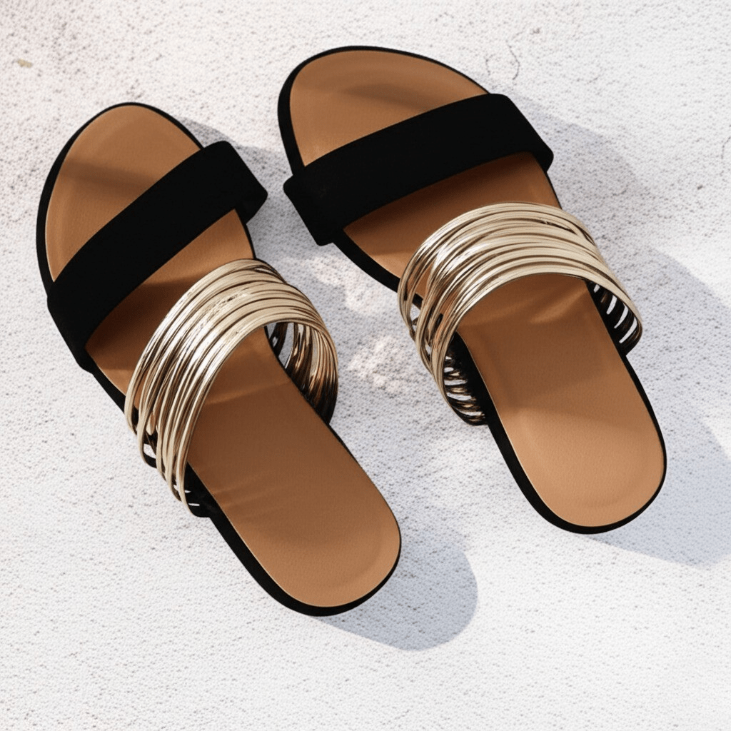 Eleganti Sandali Slip-On con Dettagli Metallici – comodi e alla moda per donne