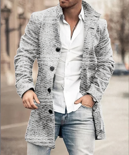 Flavien - Trenchcoat Chic per Uomini, Primavera, con Bottoni e Collo