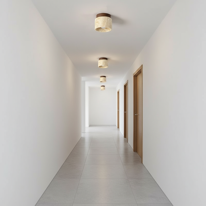 ZenithPierre - Lampada da soffitto giapponese in travertino