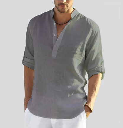 Benoît - Camicia in lino da uomo con vestibilità casual