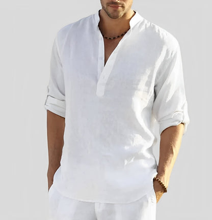 Benoît - Camicia in lino da uomo con vestibilità casual