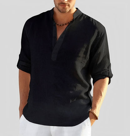 Benoît - Camicia in lino da uomo con vestibilità casual