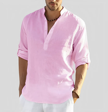 Benoît - Camicia in lino da uomo con vestibilità casual