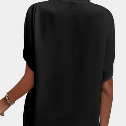 Jade - Elegante e femminile blusa per la primavera-estate con sottile scollatura a V per donne