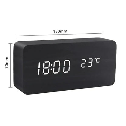 BoisSage - Sveglia in vero blocco di legno – WoodWatch – Display LED – Controllo vocale