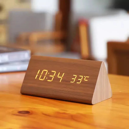 BoisSage - Sveglia in vero blocco di legno – WoodWatch – Display LED – Controllo vocale