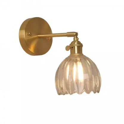 Floréa - Lampada da Parete Retro Gemma di Fiore Tulipano in Vetro