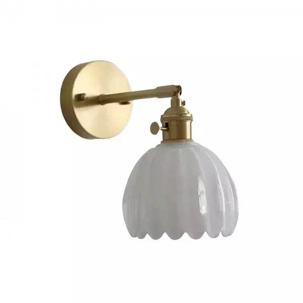 Floréa - Lampada da Parete Retro Gemma di Fiore Tulipano in Vetro
