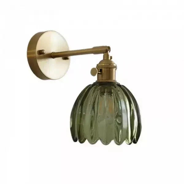 Floréa - Lampada da Parete Retro Gemma di Fiore Tulipano in Vetro