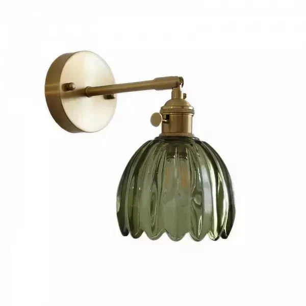 Floréa - Lampada da Parete Retro Gemma di Fiore Tulipano in Vetro