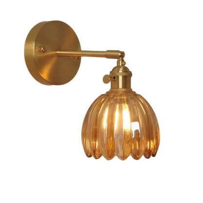 Floréa - Lampada da Parete Retro Gemma di Fiore Tulipano in Vetro