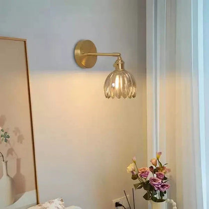 Floréa - Lampada da Parete Retro Gemma di Fiore Tulipano in Vetro