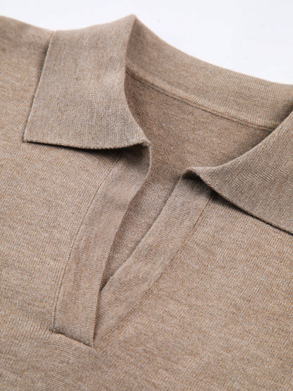 Rosélyne - Pullover Business Casual per donne con colletto e scollo a V