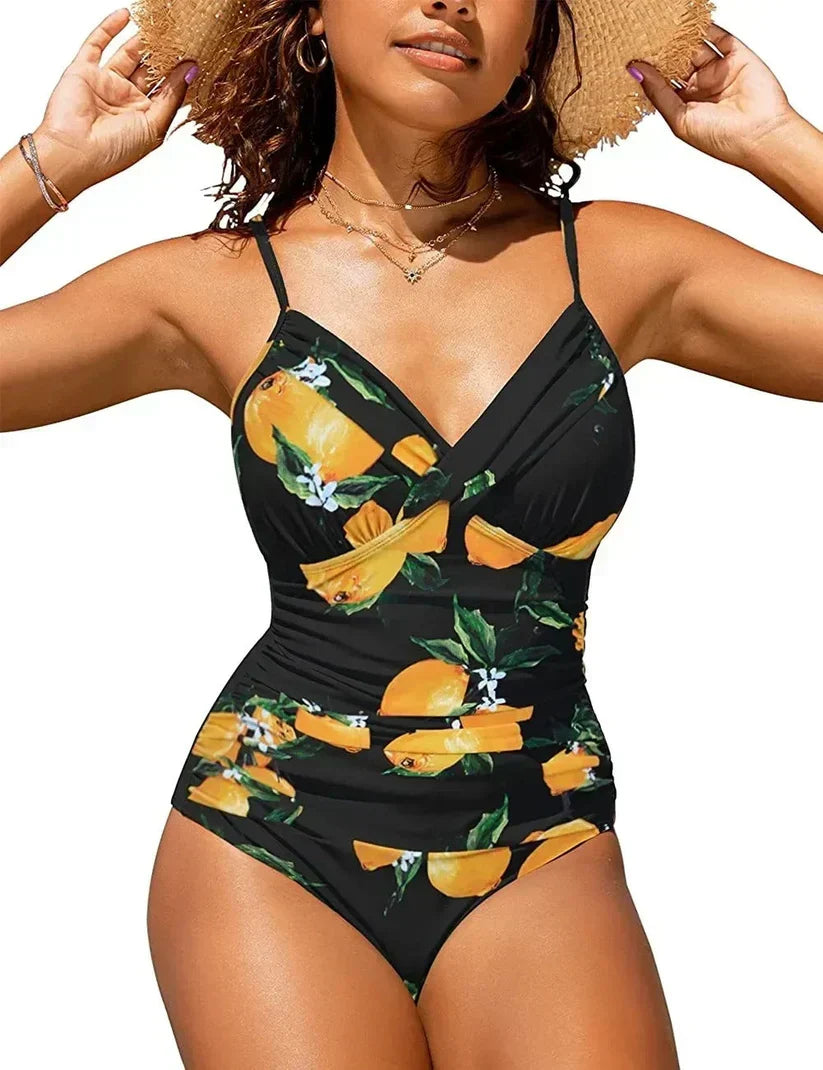 Costume da bagno con scollatura a V modellante – Design raffinato per donne