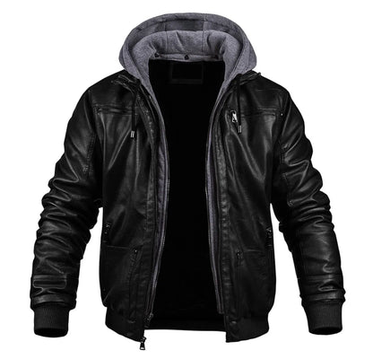 Geremy - Elegante giacca invernale in pelle di alta qualità con cappuccio