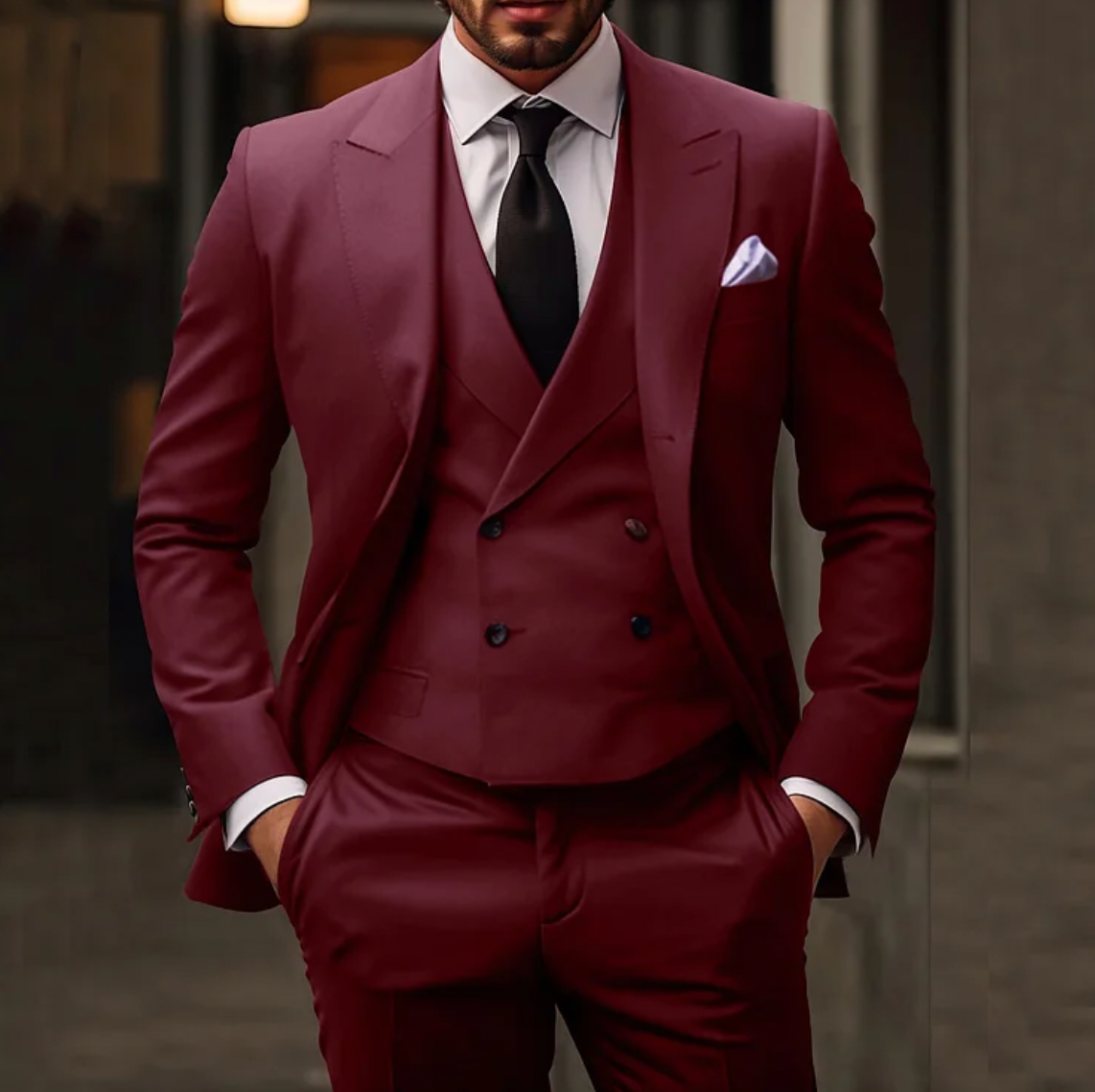 Elegante completo 3 pezzi Slim Fit per uomini – Completo moderno da business e matrimoni