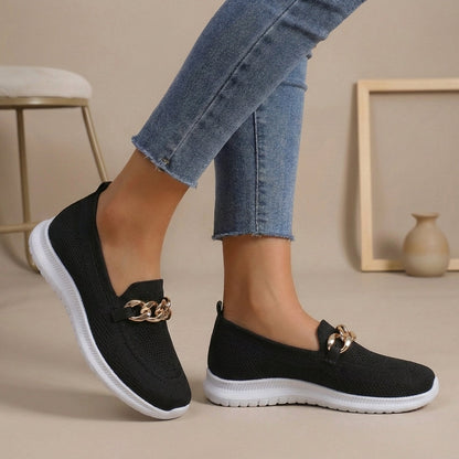 Sneaker Slip-On Comode per Donna – Scarpe in Mesh Leggere con Dettaglio a Catena e Suola Flessibile