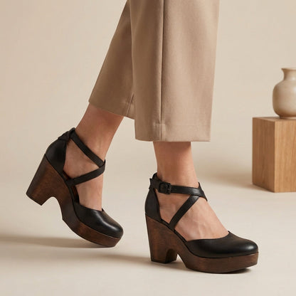 Comode décolleté con plateau per donna – Eleganti scarpe con tacco a blocco per il quotidiano e l'ufficio
