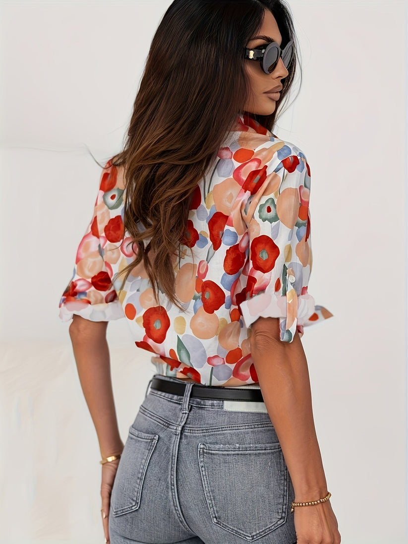 Leggera blusa da donna con stampa colorata – Leggera e stilosa per la vita quotidiana e l'estate