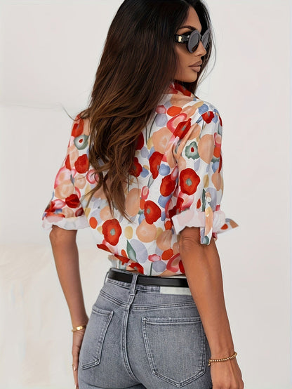 Leggera blusa da donna con stampa colorata – Leggera e stilosa per la vita quotidiana e l'estate
