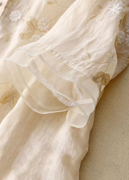 Elegante blusa da donna con ricami e maniche a volant – Leggera e femminile per la vita quotidiana e le occasioni speciali