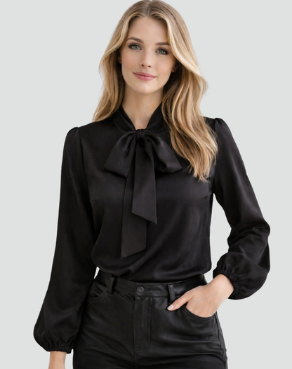 Elegante Blusa da Donna con Fiocco – Look Satinato e Taglio Femminile
