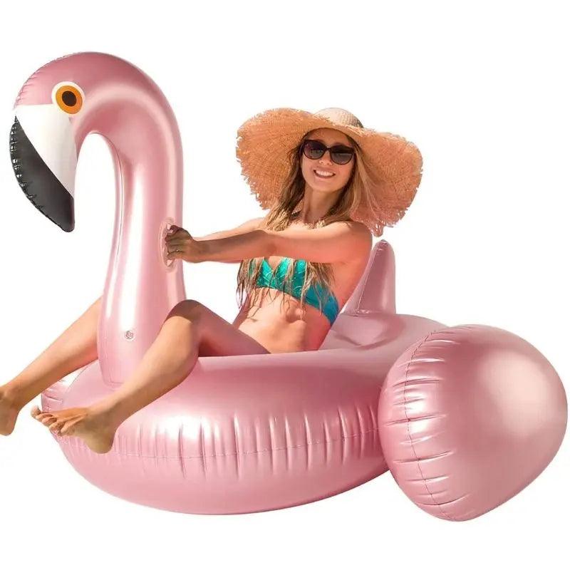 Oriviva - Flamingo Gonfiabile Oro XXL 150 × 90 cm