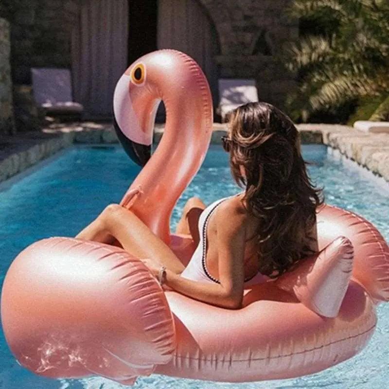 Oriviva - Flamingo Gonfiabile Oro XXL 150 × 90 cm