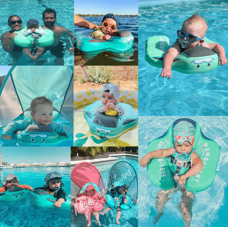 Aquivie - Bracciale da nuoto per bambini BabySwim con cappuccio di sicurezza per nuotare in acqua in sicurezza - Estate