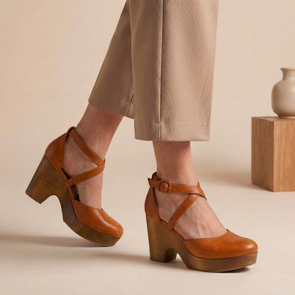 Comode décolleté con plateau per donna – Eleganti scarpe con tacco a blocco per il quotidiano e l'ufficio