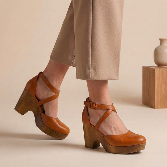 Comode décolleté con plateau per donna – Eleganti scarpe con tacco a blocco per il quotidiano e l'ufficio