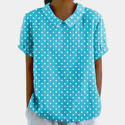 Blusa da donna leggera con stampa floreale e colletto – Camicia estiva leggera in stile vintage