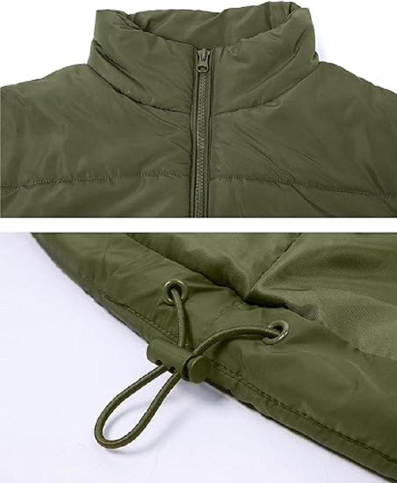 Gilet imbottito oversize con zip e tasche – Gilet invernale caldo e casual per donne