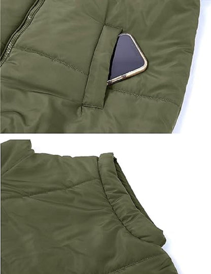 Gilet imbottito oversize con zip e tasche – Gilet invernale caldo e casual per donne