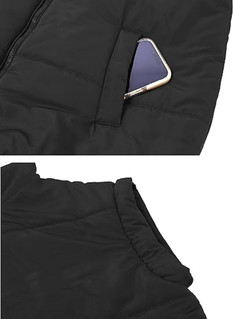 Gilet imbottito oversize con zip e tasche – Gilet invernale caldo e casual per donne