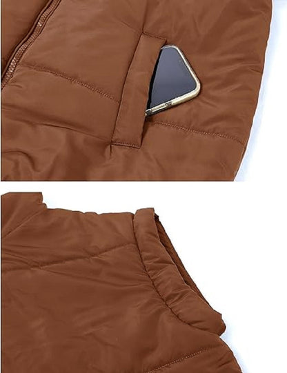 Gilet imbottito oversize con zip e tasche – Gilet invernale caldo e casual per donne