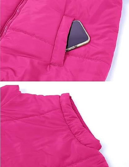 Gilet imbottito oversize con zip e tasche – Gilet invernale caldo e casual per donne
