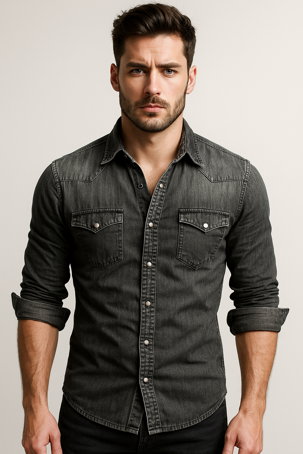 Vianor - Camicia in jeans casual per uomini